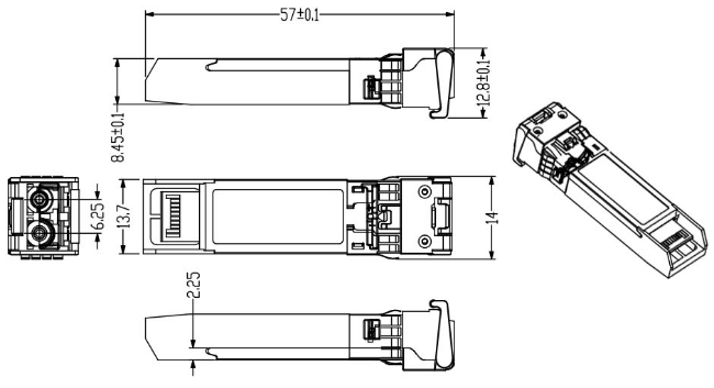 25G ZR SFP 80KM LC 25G Ethernet Transceptor SFP DOM 1310nm Transceptores de fibra óptica 4