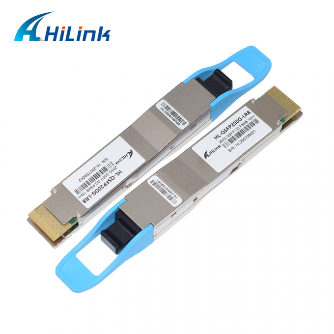 10KM 1310nm MPO16 APC 8 graus DOM Transceptor Óptico 200G QSFP DD LR8 PSM8 Distância de comprimento de onda 1