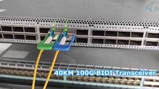 Teste do transceptor 100G QSFP28 BIDI 40KM