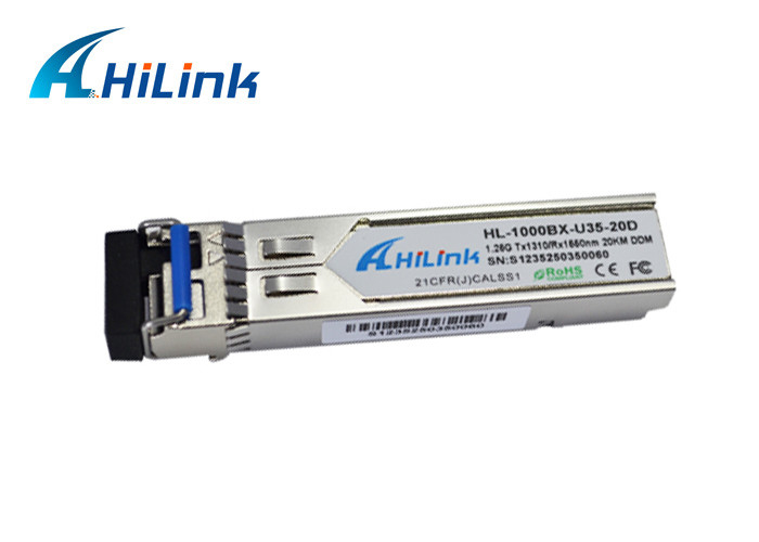 Módulos simples complacentes BIDI 1.25G SFP 20KM do transceptor do WDM de RoHS SC/LC DDM