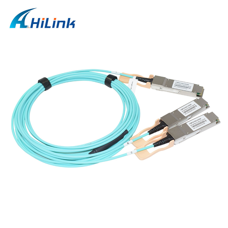 200G QSFP56 a 2x 100G QSFP56 Breakout Cabo óptico ativo 850nm 5M 10M 20M
