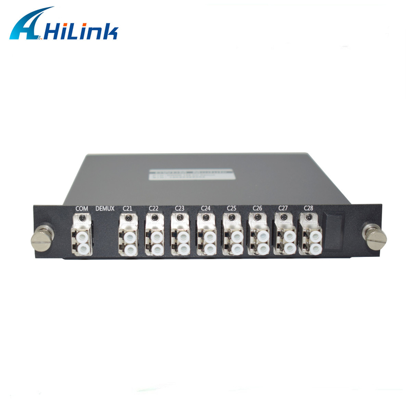 Módulo duplo LGX de Mux Demux CH21-CH28 DWDM da fibra 8CH com conectores do metal