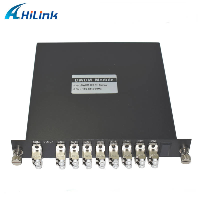 Módulo duplo LGX de Mux Demux CH21-CH28 DWDM da fibra 8CH com conectores do metal