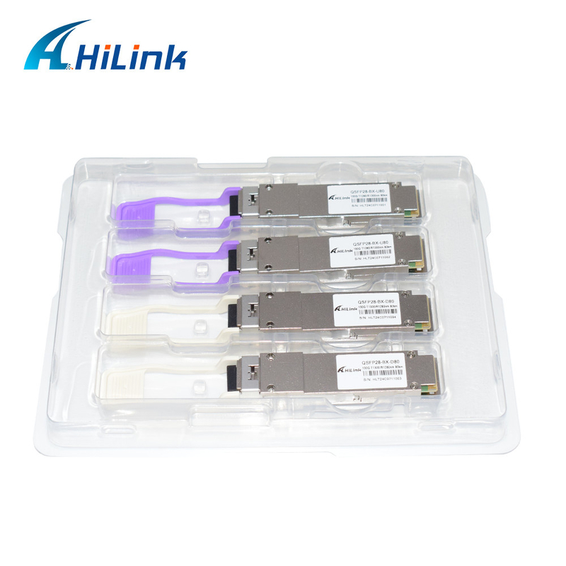 100Gb/s QSFP28 BiDi 80km Transceptor Hot Pluggable Simplex LC/UPC DOM Optical Transceiver Module