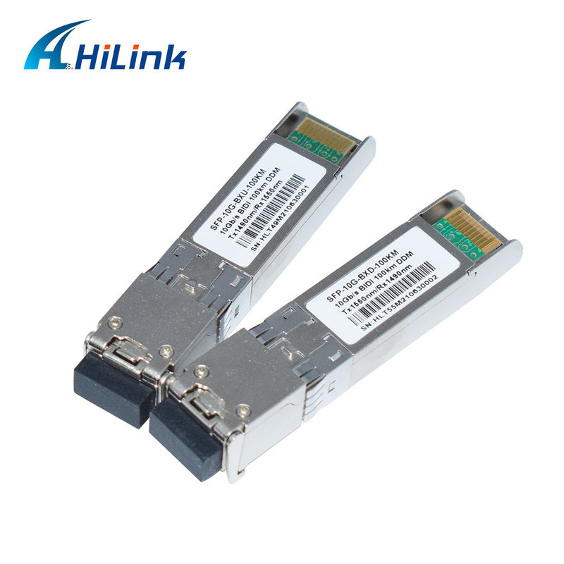 10G SFP+ BIDI 100KM Tx1490nm/Rx1550nm LC Transceptor de Fibra Ótica SFP-10G-BX-100KM