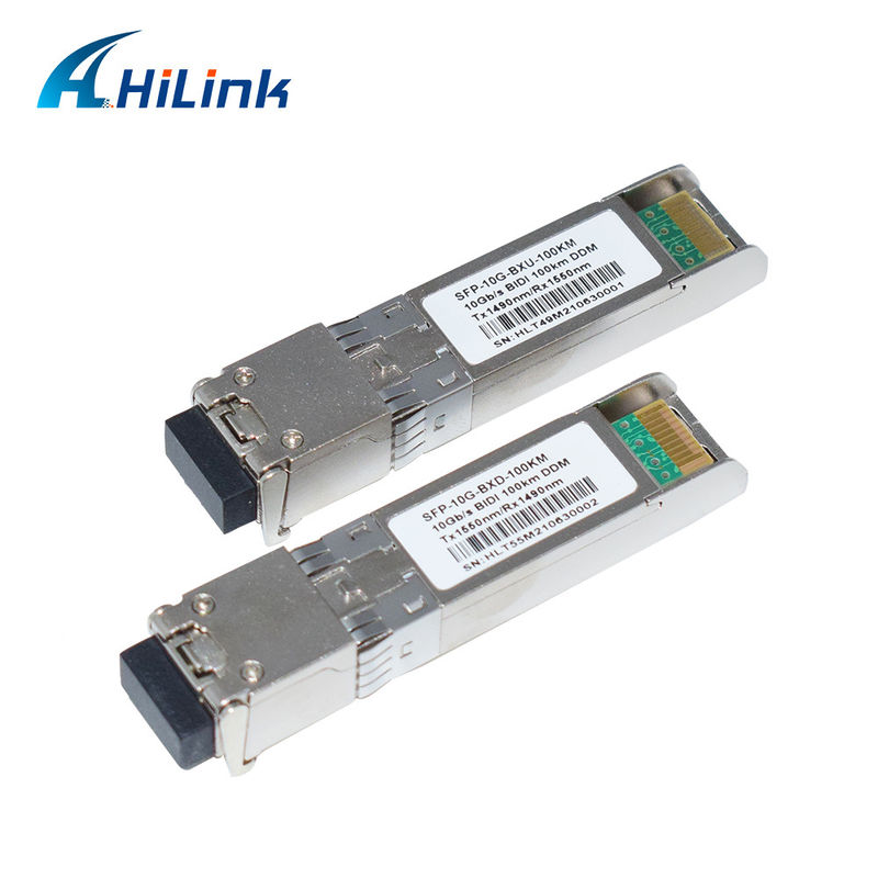 10G SFP+ BIDI 100KM Tx1490nm/Rx1550nm LC Transceptor de Fibra Ótica SFP-10G-BX-100KM