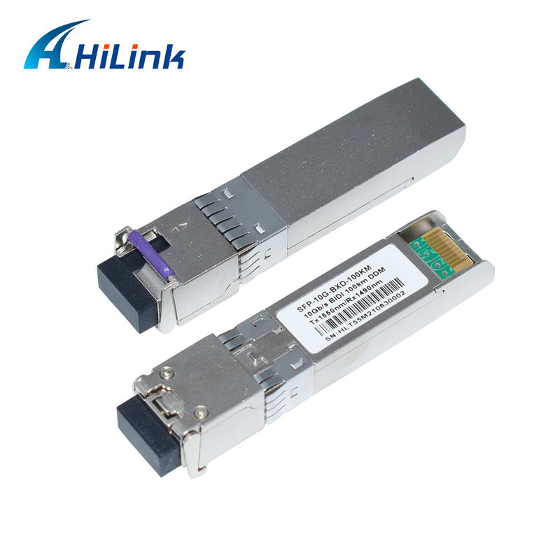 10G SFP+ BIDI 100KM Tx1490nm/Rx1550nm LC Transceptor de Fibra Ótica SFP-10G-BX-100KM