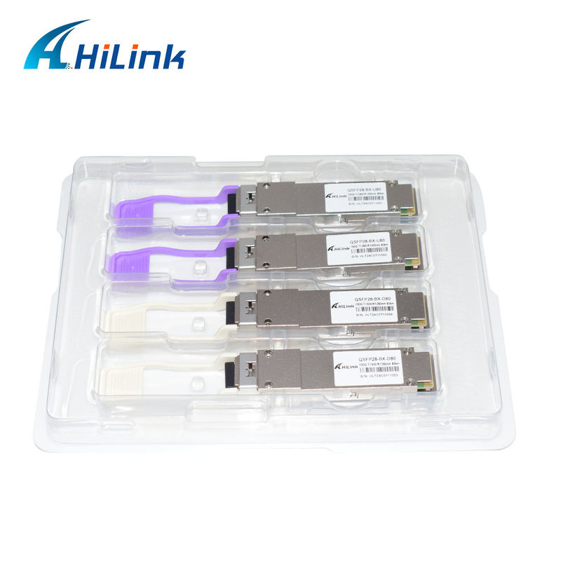 QSFP28 BIDI 100G ZR QSFP28 80km 1280/1300nm 100GBASE-BX80 QSFP28 Módulo 80km LC