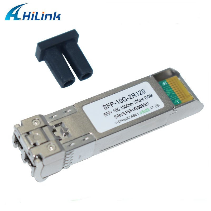 Hilink 10G Base SFP+ ZR 120KM 1550NM Fibra Óptica Equipamento Modulo Transceptor Óptico Compatível