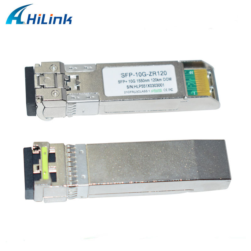 Hilink 10G Base SFP+ ZR 120KM 1550NM Fibra Óptica Equipamento Modulo Transceptor Óptico Compatível