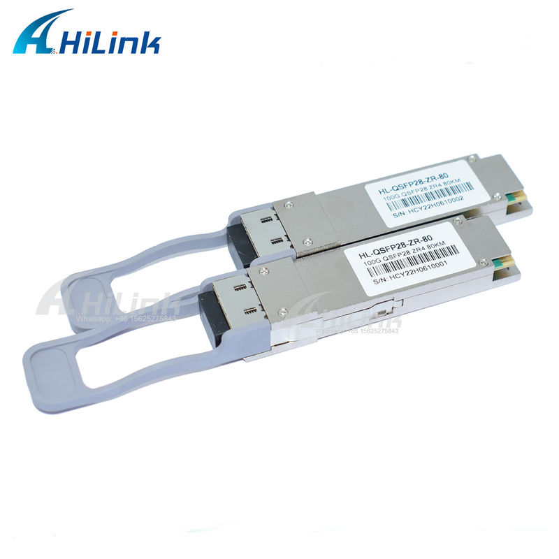 Transceptor de fibra óptica com pino LC Connector SOA Bom produto de rede de comunicação QSFP28 ZR4 80KM LWDM4 1295-1304NM