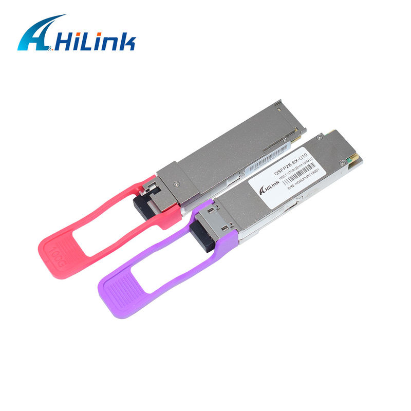 100Gb/s QSFP28 LR BIDI Transceptor Óptico Lambda Único 1271nm 1331nm SMF Conector LC Único 10km DOM