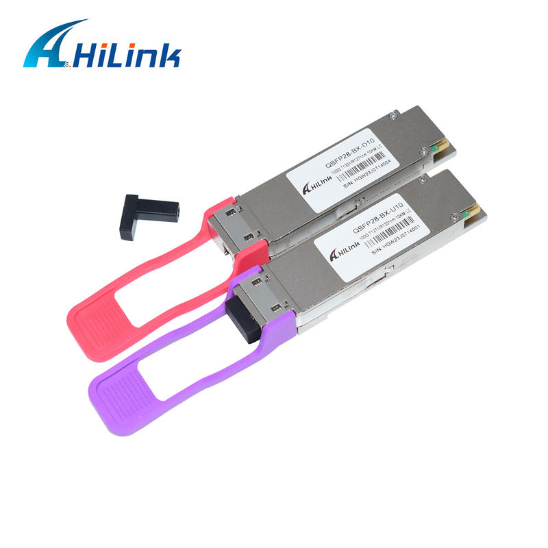 100Gb/s QSFP28 LR BIDI Transceptor Óptico Lambda Único 1271nm 1331nm SMF Conector LC Único 10km DOM