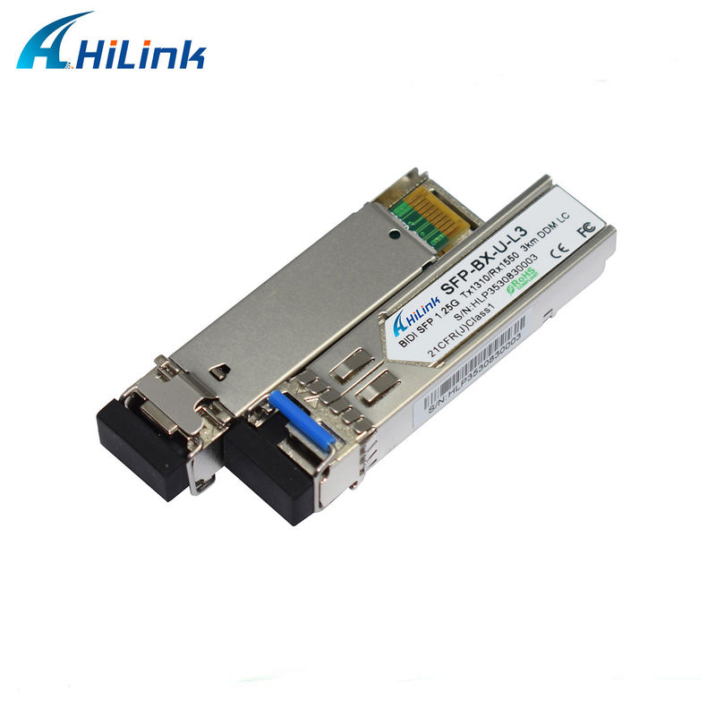 Transceptor SFP BIDI 1.25G 1310/1550nm 3km para transmissão de dados de longa distância em temperatura de 0 a 70°C