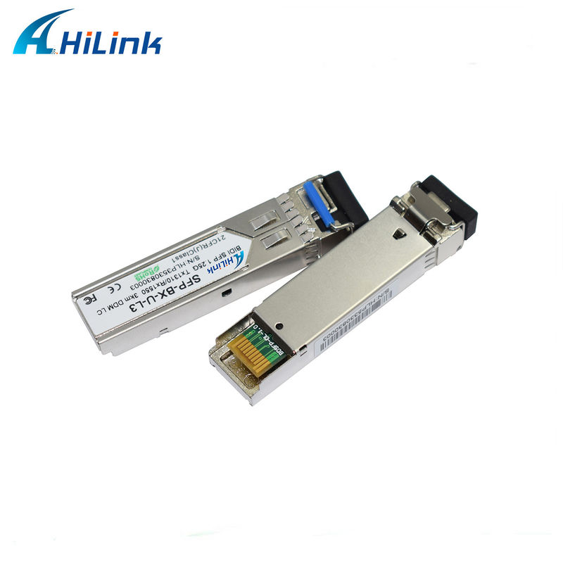Transceptor SFP BIDI 1.25G 1310/1550nm 3km para transmissão de dados de longa distância em temperatura de 0 a 70°C
