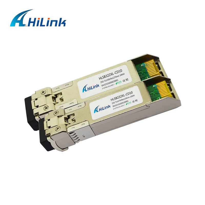 25G SFP28 Modulo Ótico BIDI Conector de Fibra LC 0 a 70C 3km/10km/40km/60km