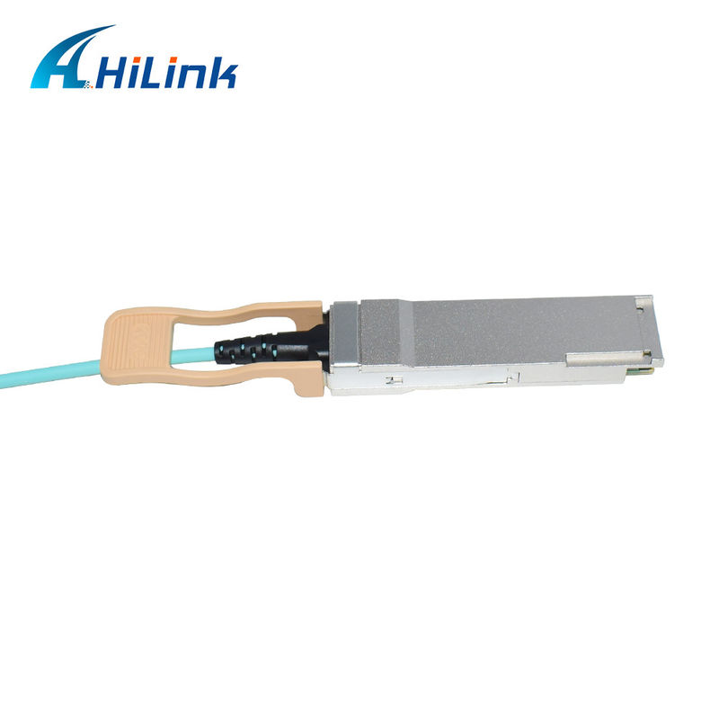 Solução AOC de cabo óptico ativo 200G QSFP56 a 2*QSFP28 2*100G certificada para transmissão de dados em temperaturas extremas