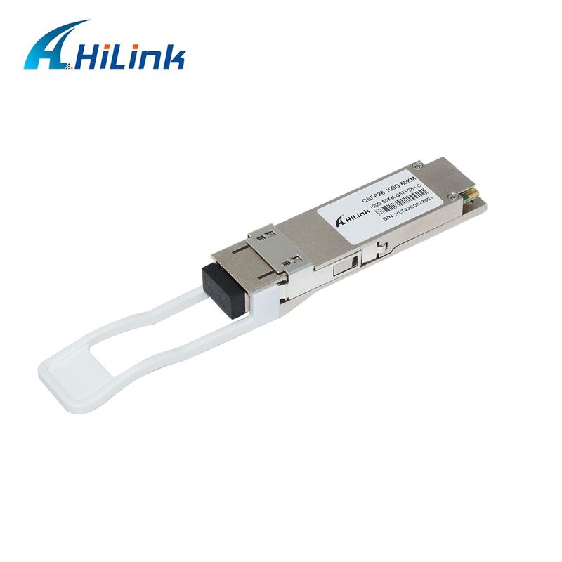 100Gb/s 60km QSFP28 Transceptor Hot Pluggable Duplex LC Connector EML+PIN com SOA DDM de modo único