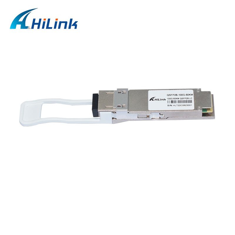 100Gb/s 60km QSFP28 Transceptor Hot Pluggable Duplex LC Connector EML+PIN com SOA DDM de modo único