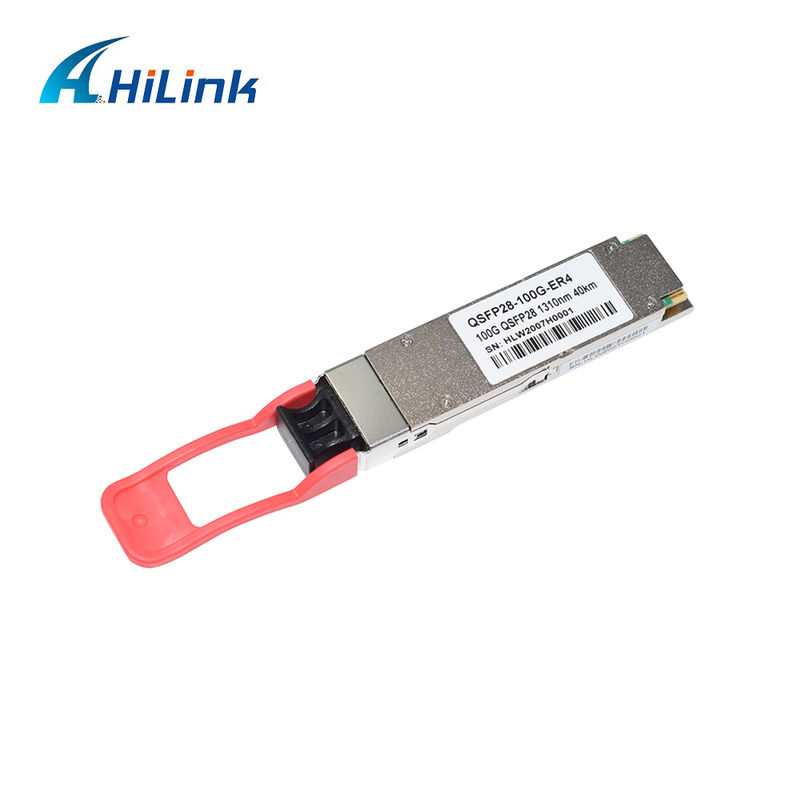 Módulo Transceptor Óptico QSFP28 ER4 100Gb/s 40KM Hot Pluggable Duplex LC LAN WDM APD SMF compatível com RoHS-6