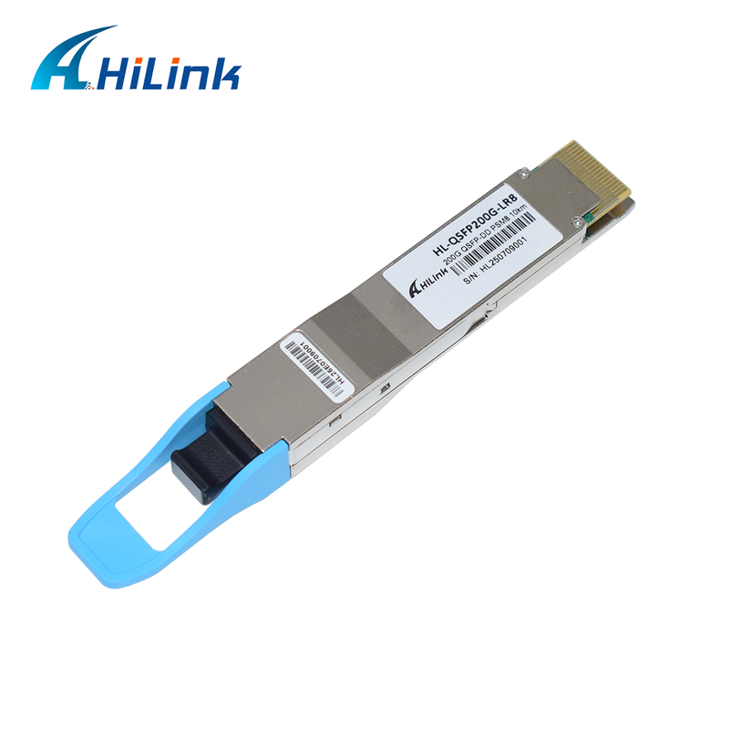 10KM 1310nm MPO16 APC 8 graus DOM Transceptor Óptico 200G QSFP DD LR8 PSM8 Distância de comprimento de onda