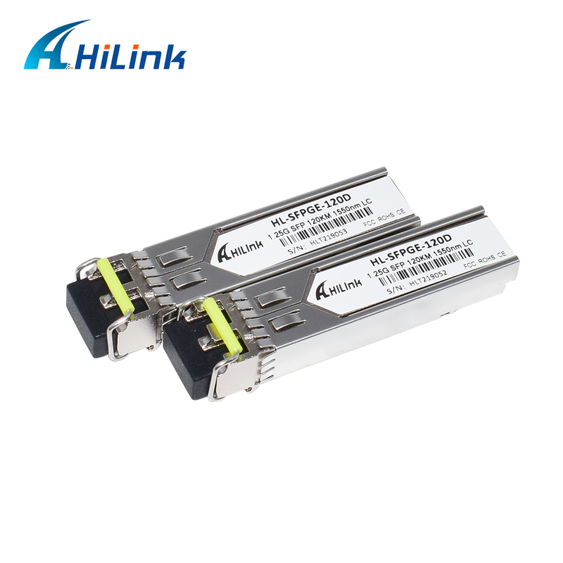1.25Gb/s Transceptor BIDI SFP com laser DFB e Receptor APD para transmissão de 120 km na faixa de temperatura comercial