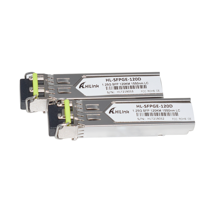 1.25Gb/s Transceptor BIDI SFP com laser DFB e Receptor APD para transmissão de 120 km na faixa de temperatura comercial