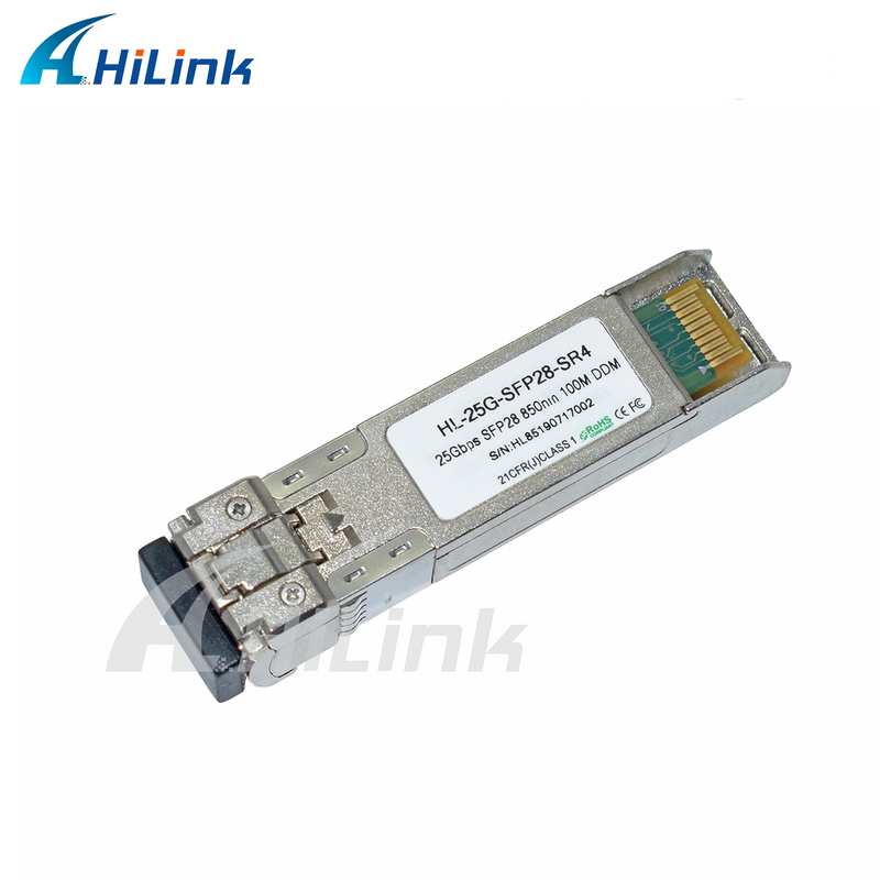 Módulo de fibra óptica 25G SFP28 SR MMF 850nm 100m GBIC Transceptor óptico Temperatura Industrial