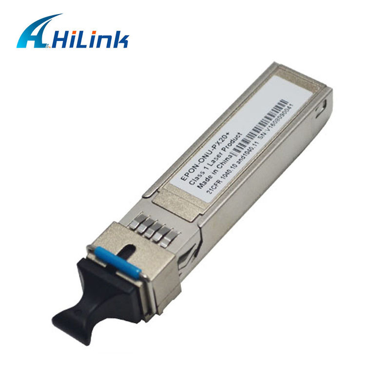 1.25G EPON ONU Transceptor SFP com receptor SC/UPC para distância de 20 km e faixa de temperatura de 0 °C ~ +70 °C