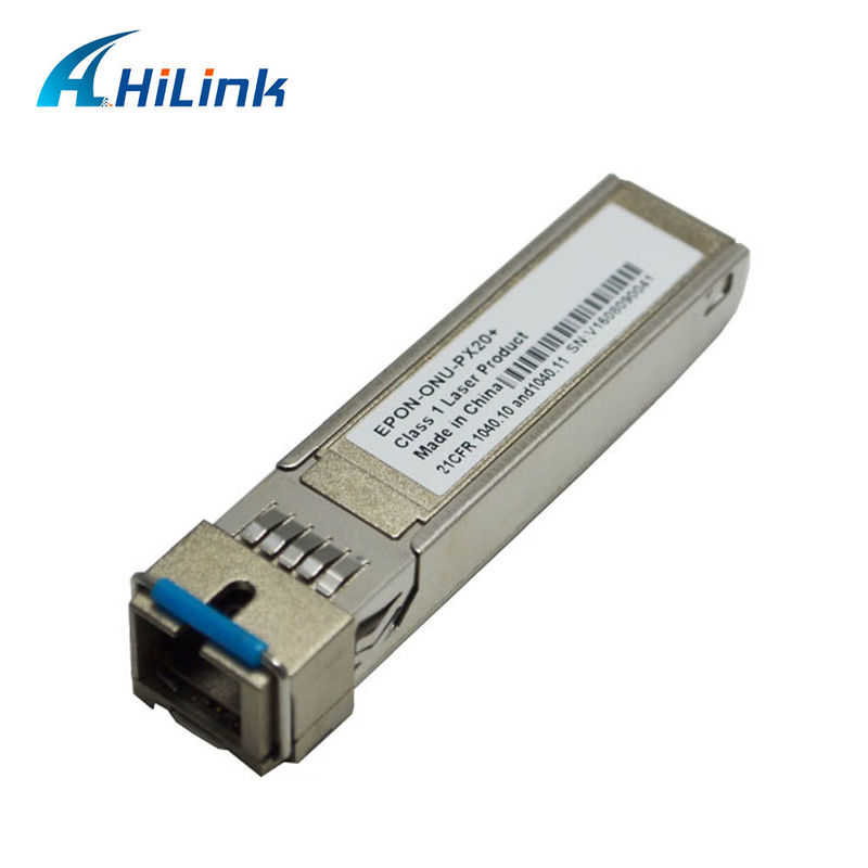 1.25G EPON ONU Transceptor SFP com receptor SC/UPC para distância de 20 km e faixa de temperatura de 0 °C ~ +70 °C
