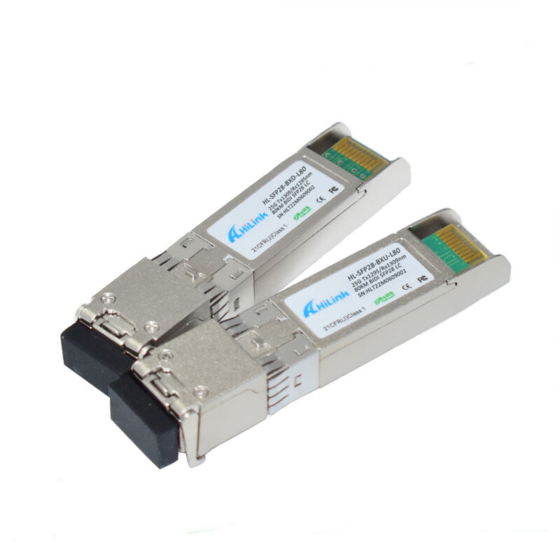 25Gb/s Transceptor BIDI SFP28 com alcance de 80 km e conformidade RoHS 6 Hot-Pluggable Single LC DDM