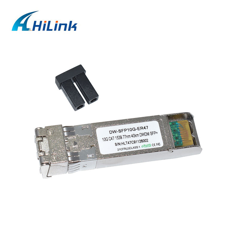 10G DWDM SFP+ Optical Transceiver Module with 40km Distance 100GHz Channel Spacing and CH17~61 Wavelength