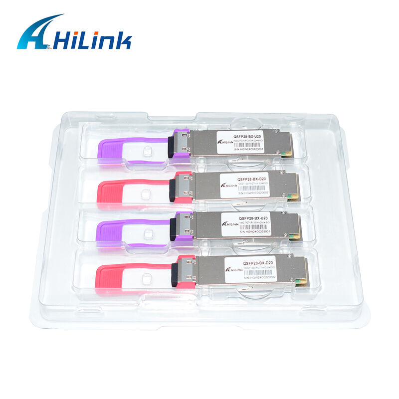 Módulo Transceptor Óptico Hilink HL-QSFP28-100G-UD-20 100Gb/s 20km QSFP28 BIDI LR1 com Conector LC Hot Pluggable