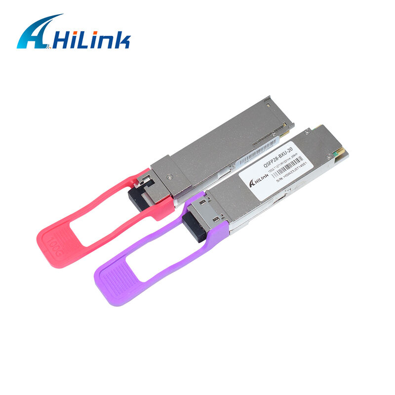 Módulo Transceptor Óptico Hilink HL-QSFP28-100G-UD-20 100Gb/s 20km QSFP28 BIDI LR1 com Conector LC Hot Pluggable