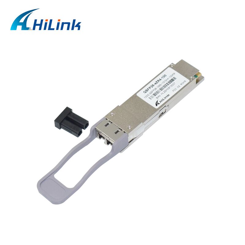 Hilink 100G QSFP28 Modulo de Transceptor Óptico com Distância de 100 km Taxa de Dados 100G e Conformidade ZR4+