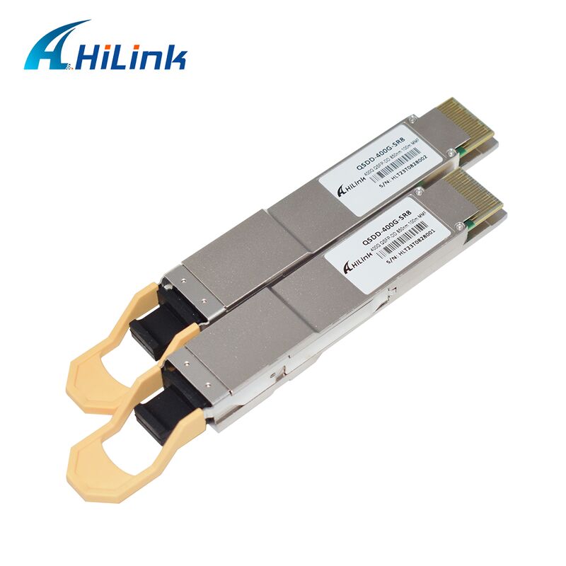 Hilink QSDD-400G-SR 400G QSFP56-DD SR8 Transceptor óptico com taxa de dados 400G, comprimento de onda 850nm e distância de 100m