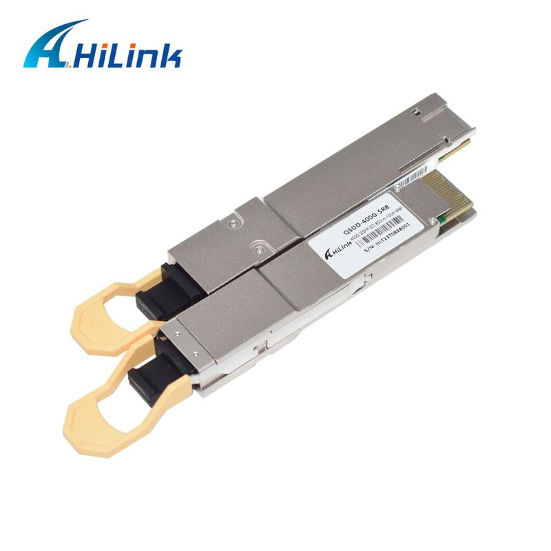 Hilink QSDD-400G-SR 400G QSFP56-DD SR8 Transceptor óptico com taxa de dados 400G, comprimento de onda 850nm e distância de 100m