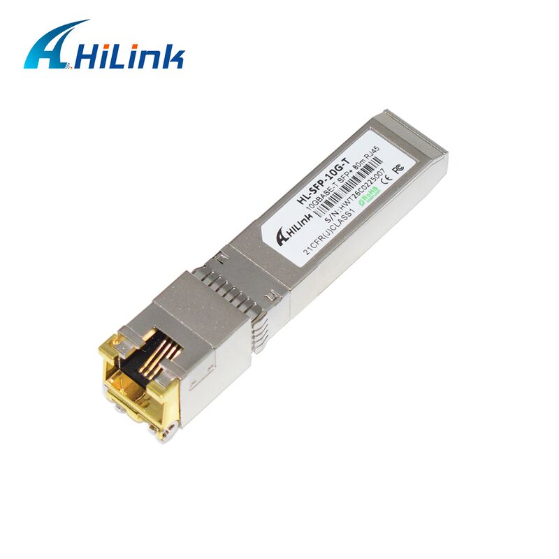 Hilink 10G Transceptor SFP+ de taxa de dados com distância de 30M/80M e módulo de cobre 10GBASE-T compatível com a RoHS