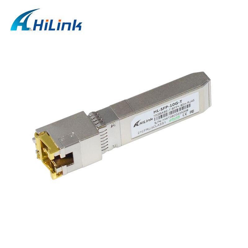 Hilink 10G Transceptor SFP+ de taxa de dados com distância de 30M/80M e módulo de cobre 10GBASE-T compatível com a RoHS