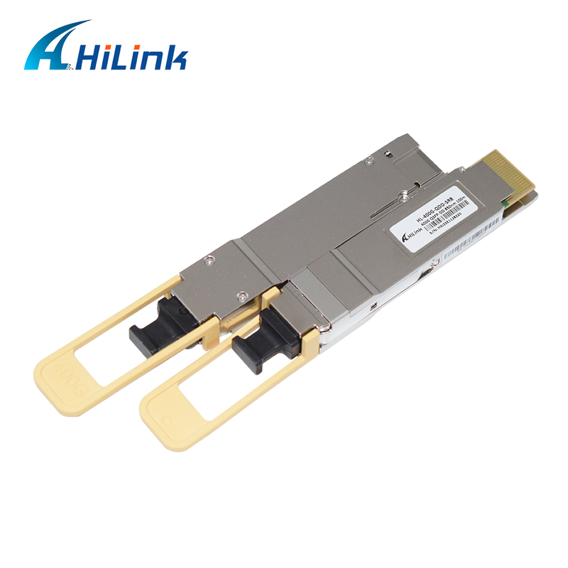 Hilink QDD-400G-SR8 QSFP-DD Transceptor 400G Taxa de dados 850nm comprimento de onda MPO-16 Conector com monitoramento de diagnóstico