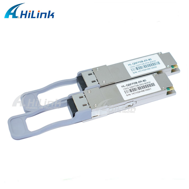 100Gb/s Transceptor QSFP28 com alcance de 80 km Conector LC duplex plugável a quente LAN WDM EML TOSA