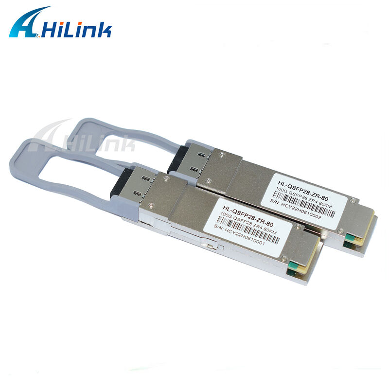 100Gb/s Transceptor QSFP28 com alcance de 80 km Conector LC duplex plugável a quente LAN WDM EML TOSA