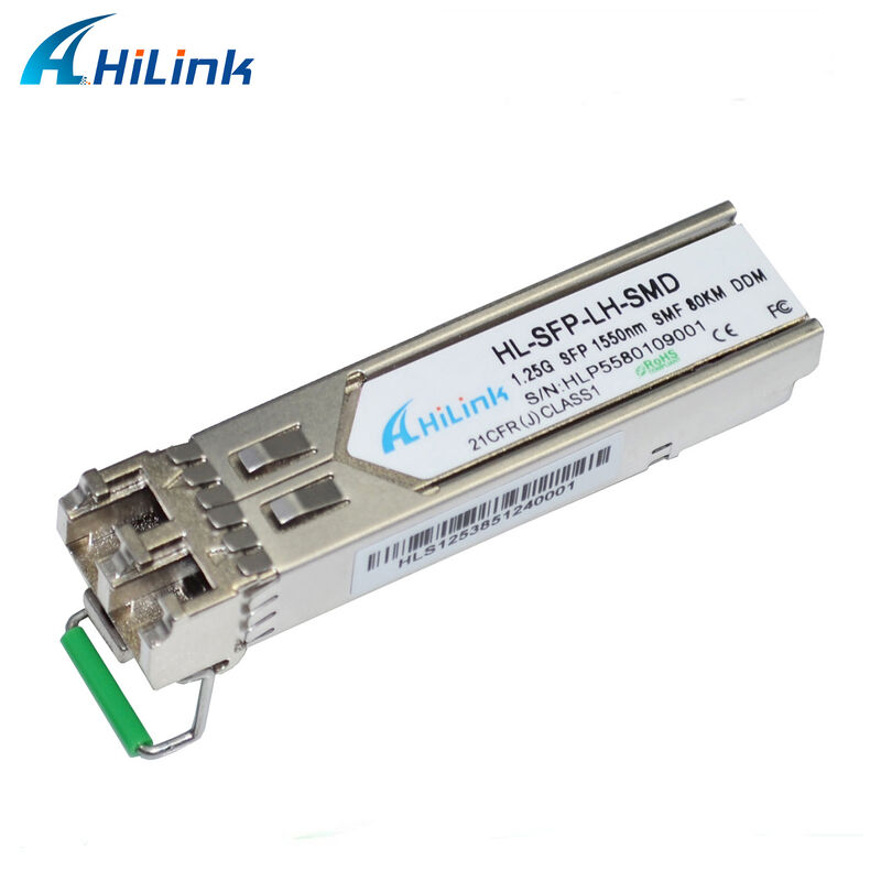 Transceptor ótico 1550nm 80km GBIC Pluggable quente RoHS de Hilink 1.25Gb/s SFP compatível