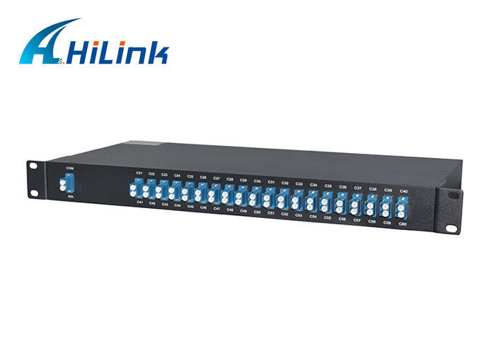 40 canais Dual dispositivo da voz passiva da montagem em rack AAWG da fibra DWDM Mux Demux FMU 1U