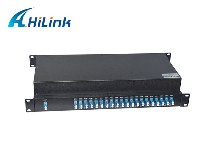 40 canais Dual dispositivo da voz passiva da montagem em rack AAWG da fibra DWDM Mux Demux FMU 1U