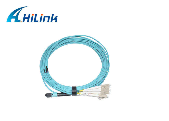 Homem personalizado da trança MPO do cabo de remendo ao cabo 3.0mm da fibra do duplex do LC UPC OM4 8F