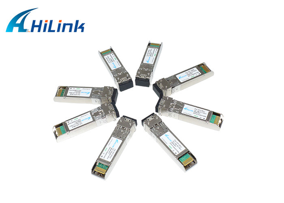 Módulo ótico 10G SFP+ baixo DWDM 80KM 100GHZ CH17-CH61 do conector frente e verso do LC
