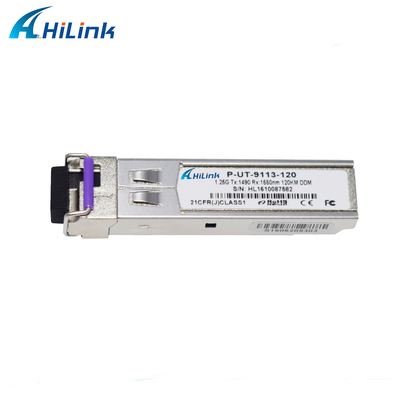 Os DOM do único modo do módulo BIDI LC Conector RX1550nm do transceptor do gigabit 1.25GBASE 120KM SFP+