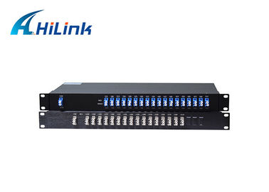 Módulo duplo do conector 18CH CWDM Mux+Demux da fibra LC/UPC em 1U 19