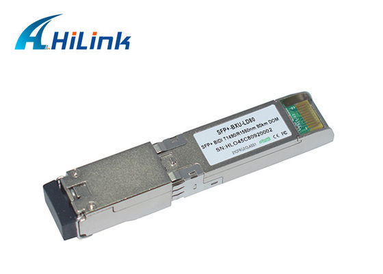Fibra ótica simples 10G BIDI SFP+ 80Km 1490/1550nm DDM do WDM do conector do LC